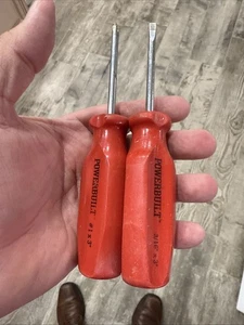 PowerBuilt Screwdriver Set 3/16” Slotted & #1 Philips Hard Red Handle - Picture 1 of 5