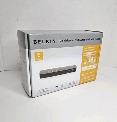 Belkin OmniView 4-Port KVM Switch With 4 KVM Cables E Series  - Image 1 of 4