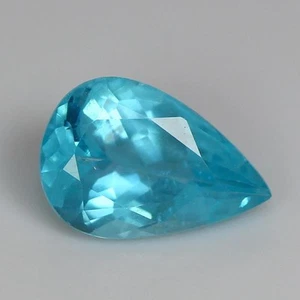 0.96CTS NATURAL NEON BLUE APPOTITE PEAR SHAPE LOOSE GEMSTONE FROM BRAZIL. - Picture 1 of 2