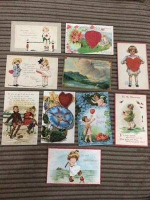 10 EARLY GREETINGS POSTCARDS FEATURING VALENTINE’S THEME - Image 1 of 2