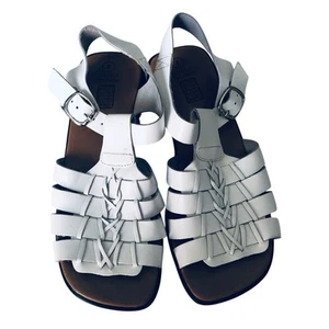 Faded Glory Y2K 90's Square Toe 'Belinda' SZ 8 Huarache Leather Sandal Fisherman - Picture 1 of 10