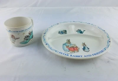 EDEN F WARNE & CO PETER RABBIT AND FRIENDS PLATO DIVIDIDO Y TAZA - INDONESIA Foto 1 de 4