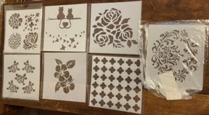13 Cookie Stencils 6" Reusable Plastic Cake Decorating Lot Square Craft - Picture 1 of 2