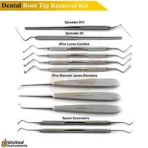 Dental Wurzelspitze Entfernung Kit Bagger Streuer Extraktion Aufzug Lucas Kürette - Bild 1 von 10