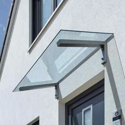 Haustür Vordach Bielefeld – Pultvordach Anthrazit Graualu, modernes Design - Bild 1 von 4