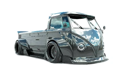 1:10 RC Clear Body Shell - WIDEBODY VW Kombi Dual cab Pick Up with extras - Image 1 of 4