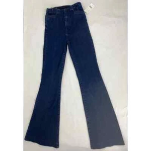 Jeans nuovi con etichette svasati anni 70 marca J vita alta freccette orlo spacco civiltà grunge taglia 25 - Foto 1 di 11