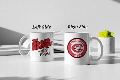 Big Red Machine Cincinnati Reds White Coffee Cup Mug 11oz New Cover
