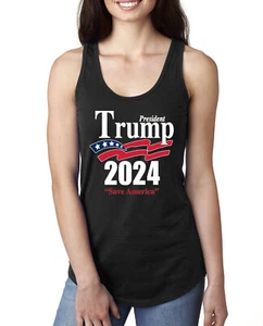 Trump 2024 Shirt Save America Tshirt Reelect President Donald Ladies Tank Top - Picture 1 of 15