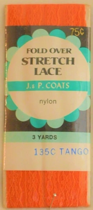 JP Coats Fold Over Stretch Lace Binding - 1/2" w x 3 yd - 2 Colors! - Image 1 of 1