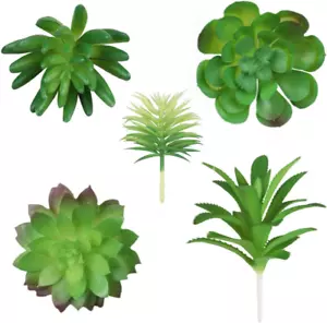 5 Pcs Green Realistic Large Faux Succulents Set Artificial Plants and Greener... - Picture 1 of 8