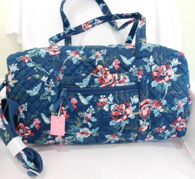 VERA BRADLEY Iconic средний путешествий вещевой Weekender сумка - розовый туалет синий новый с Ярлыками - Изображение 1 из 4