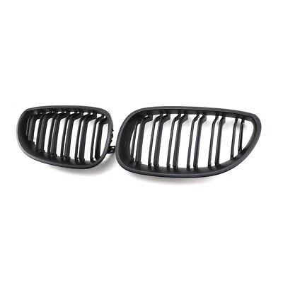 Double Line Gloss Black Front Grille For 2005-2009 BMW 5 Series E60 LCI Sedan - Image 1 of 4