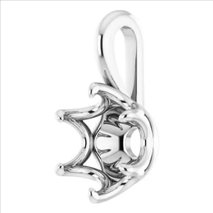 7.5mm Round Solitaire Solid PLATINUM 950 6 prong Crown Pendant Setting Mount USA - Picture 1 of 4