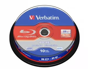 Verbatim 43694 BD-RE Single Layer 25GB 2X White Blue 10 Pack - Picture 1 of 1