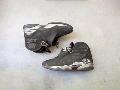 Nike Air Jordan 8 Retro 'Cromo' Hombres 12 2015 Tenis Negro Plata 305381 003 Foto 1 de 4