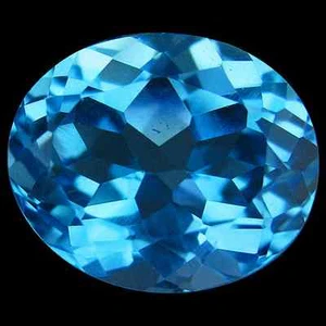 6.44 cts Natural Oval-cut Sparkling Swiss Blue VVS Topaz - Picture 1 of 9