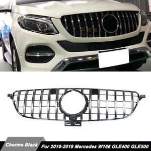 GT Front Grille For 2016-2019 Mercedes W166 GLE350 GLE400 GLE43 AMG Chorme+Black