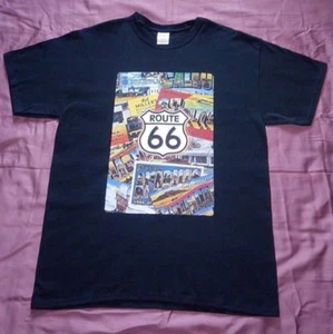Route 66 Tshirt Collage - Herren Große Größe Dunkelblau - Bild 1 von 2