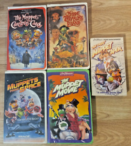5x Muppets VHS Treasure Island Christmas Carol Caper From Space Movie