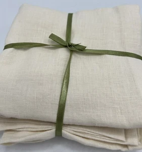 3H Linen 2 Natural Linen Classic Pillow Cases Queen W/envelope Close Off White - Picture 1 of 3
