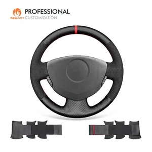 MEWANT PU Carbon Fiber Suede Steering Wheel Cover for Renault Clio 2 Twingo 2 - Picture 1 of 9