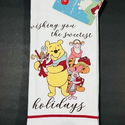 Disney Winnie Pooh Paquete de 2 Toallas de Mano de Cocina Navidad Lechón Tigger Vacaciones Foto 1 de 4