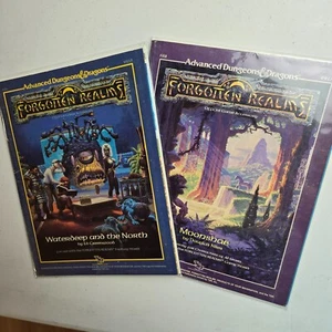 TSR FR1 FR2 AD&D Forgotten Realms 9213 9217 Waterdeep and Moonshae WITH MAPs lot - Picture 1 of 24