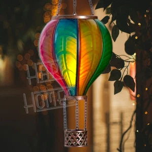 Flaming Effect XL Large Hot Air Balloon Solar Light Hanging Garden Decor 62cm - Picture 1 of 2
