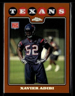 Xavier Adibi 2008 Topps Chrome #TC254 Copper Refractors /425 Houston Texans - Image 1 of 2