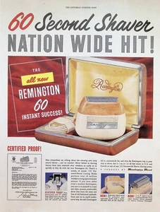 VINTAGE 1950s Print Ad ~ Remington 60 ~ The 60 Second Shaver... - Picture 1 of 1