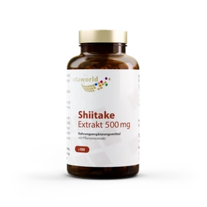 Vita World Shiitake Extrakt 500mg 100 Vegi Kapseln Made in Germany Vitalpilze