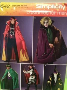 Simplicity Sewing Pattern 0542 2499 Mens Joker Pirate Wizard Costumes Size L-XL - Picture 1 of 3