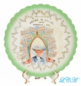 RARE colorful 1910 CAMARILLO CAL original antique CALENDAR plate MEYER & ADAMS - Picture 1 of 3