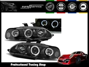 Faros para Honda Civic 1991-1995 4D ojos de ángel negro LHD - Imagen 1 de 2