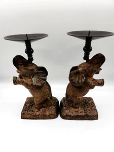 Candelabros de metal elefante candelabro de metal pesado vintage - Imagen 1 de 9
