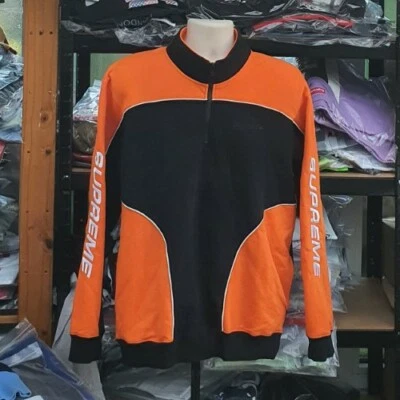 FW18 Supreme Sweatshirt Half-zip Speedway Black / Orange Crewneck size L large - Image 1 of 4