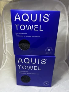 (2) Toalla de cabello negra de secado rápido Aquis Aquitex Lisse negra - Imagen 1 de 3