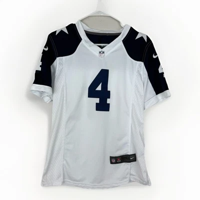 Camiseta de fútbol para mujer Nike On Field Dallas Cowboys Dak Prescott 4 blanca mediana Foto 1 de 4
