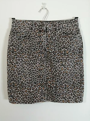 NEXT Size UK 6 Animal Print Denim Skirt with Pockets VGC  - Image 1 of 4