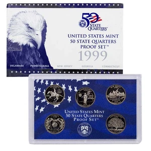 1999-S U.S. Clad State Quarters Proof Set - Picture 1 of 2