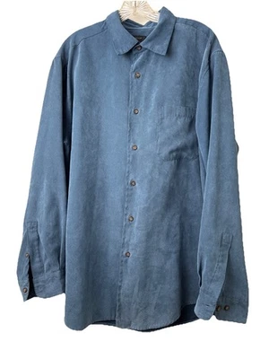 Camisa Covington Para Hombres XL Azul Oscuro Suave Pana Abotonada Foto 1 de 4