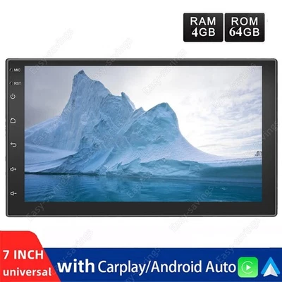 Car Stereo Radio Carplay Android 14 4+64G 7" Double 2 DIN Touch Screen BT Wifi - Image 1 of 4