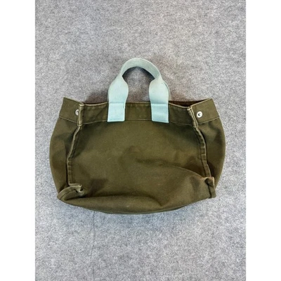 复古 Y2K Gap 帆布托特包 军绿色 蓝色 存储 旅行 轻便 — 第 1/4 张图片