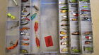 VINTAGE LOADED MY CADDY TACKLE BOX 19"X8"X9" HEDDON LURES, BATTERY BOBBERS 