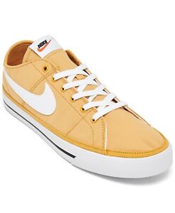 Nike Mens Court Legacy Canvas Sneaker Shoe Sanded Gold Tone Yellow White Size 12