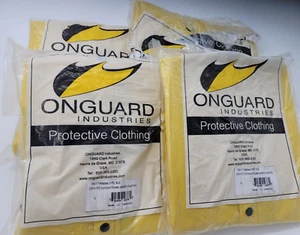 4 Large Onguard Outfits- Jacket Bib Overall Hood Yellow Protective Clothing Rain - Picture 1 of 13