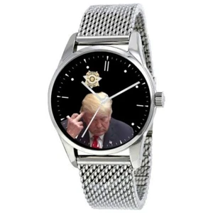 Donald J. Trump Angry Mugshot On The Watch With Stainless Steel Band & Donation - Picture 1 of 4