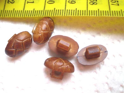 10 Stk Knöpfe Lederimitat Oval Geflecht Muster Braun botones düğmeler кнопки - Bild 1 von 2