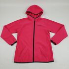 Columbia Full Zip Hooded Fleece Jacket Pink Girls Large 14/16 Coat Pockets Youth